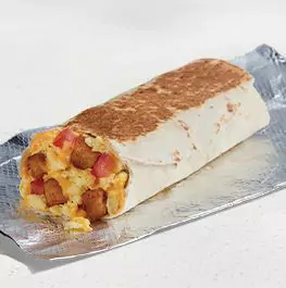 Cheesy Toasted Breakfast Burrito Potato
